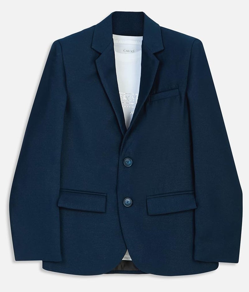 CAVIO Boys Regular Fit Solid Cotton Single Breasted Blazer and T-Shirt - Image 2